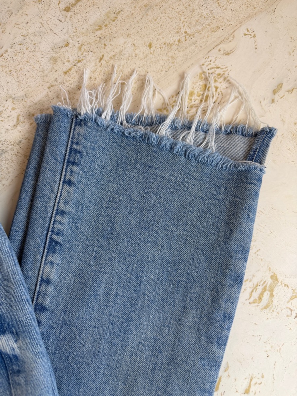 MOTHER The Insider High Rise Crop Step Fray Bootcut Jeans 24 “Out of the Blue” - Picture 14 of 16